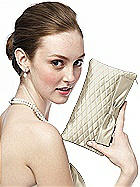 Quilted Clutch in Matte Satin