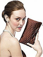 Iridescent Taffeta Quilted Clutch Handbag