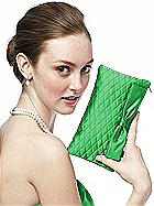 Iridescent Taffeta Quilted Clutch Handbag