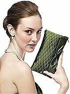 Iridescent Taffeta Quilted Clutch Handbag