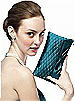 Iridescent Taffeta Quilted Clutch Handbag