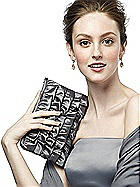Ruffle Clutch Handbag in Iridescent Taffeta
