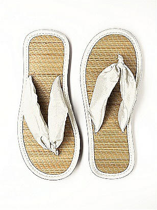 Iridescent Taffeta Flip Flops