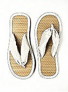 Iridescent Taffeta Flip Flops