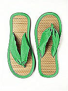 Iridescent Taffeta Flip Flops