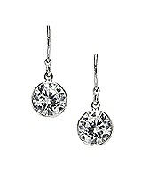 Sterling Silver Solitaire Bezel Drop Earrings