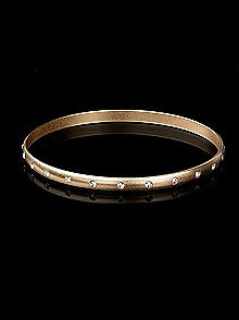 La Vie Parisienne 14k Gold Plated Bangle w/ Swarovski Crystal Detail