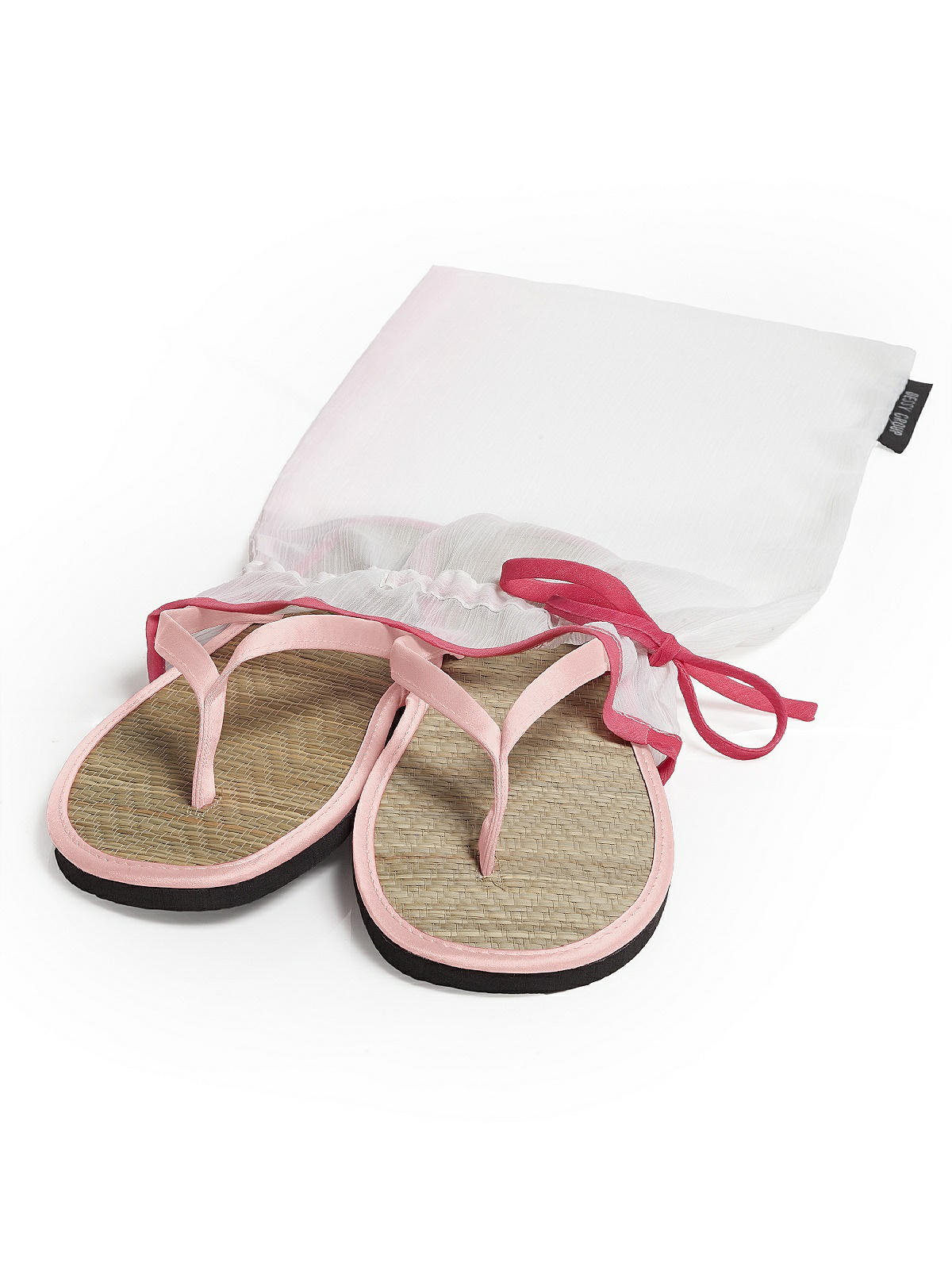 pink satin flip flops 