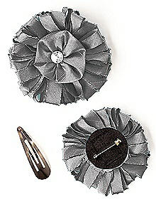 Dupioni Confetti Flower with Rhinestone Detail
