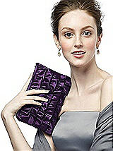 Peau De Soie Ruffle Clutch