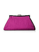 Dupioni Trapezoid Clutch with Jeweled Clasp