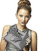 Dupioni Clutch with Interchangeable Bow