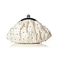 Beaded Matte Satin Bridal Clutch