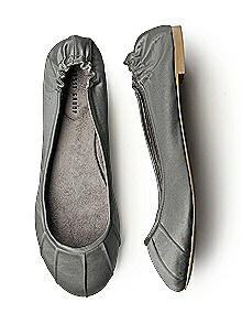 Pleated Satin Ballet Flat