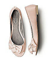 Satin Peep Toe Bridal Ballet Flats