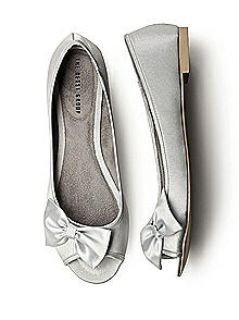 Satin Peep Toe Bridal Ballet Flats