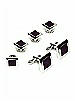 Men's Color Block Studs and Cufflinks