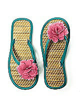 Flower Trimmed Bridesmaid and Bridal Flip Flop