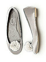 Crinkle Chiffon Flower Pom Pom Shoe Clip
