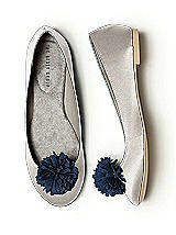 Crinkle Chiffon Flower Pom Pom Shoe Clip