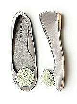 Crinkle Chiffon Flower Pom Pom Shoe Clip