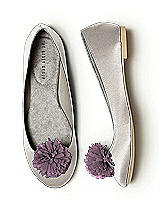 Crinkle Chiffon Flower Pom Pom Shoe Clip