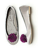 Crinkle Chiffon Flower Pom Pom Shoe Clip