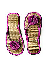 Pom Pom Flower Trimmed Bridesmaid and Bridal Flip Flop