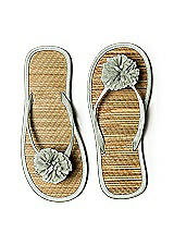 Pom Pom Flower Trimmed Bridesmaid and Bridal Flip Flop