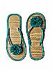 Pom Pom Flower Trimmed Bridesmaid and Bridal Flip Flop