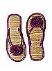 Pom Pom Flower Trimmed Bridesmaid and Bridal Flip Flop