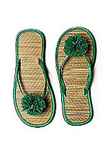Pom Pom Flower Trimmed Bridesmaid and Bridal Flip Flop
