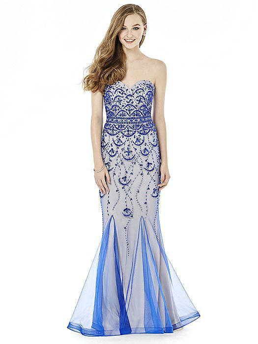 Sapphire Blue Strapless Dresses